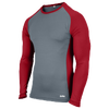 Eastbay EVAPOR Baseball Compression Top - Men's - Grey / Red